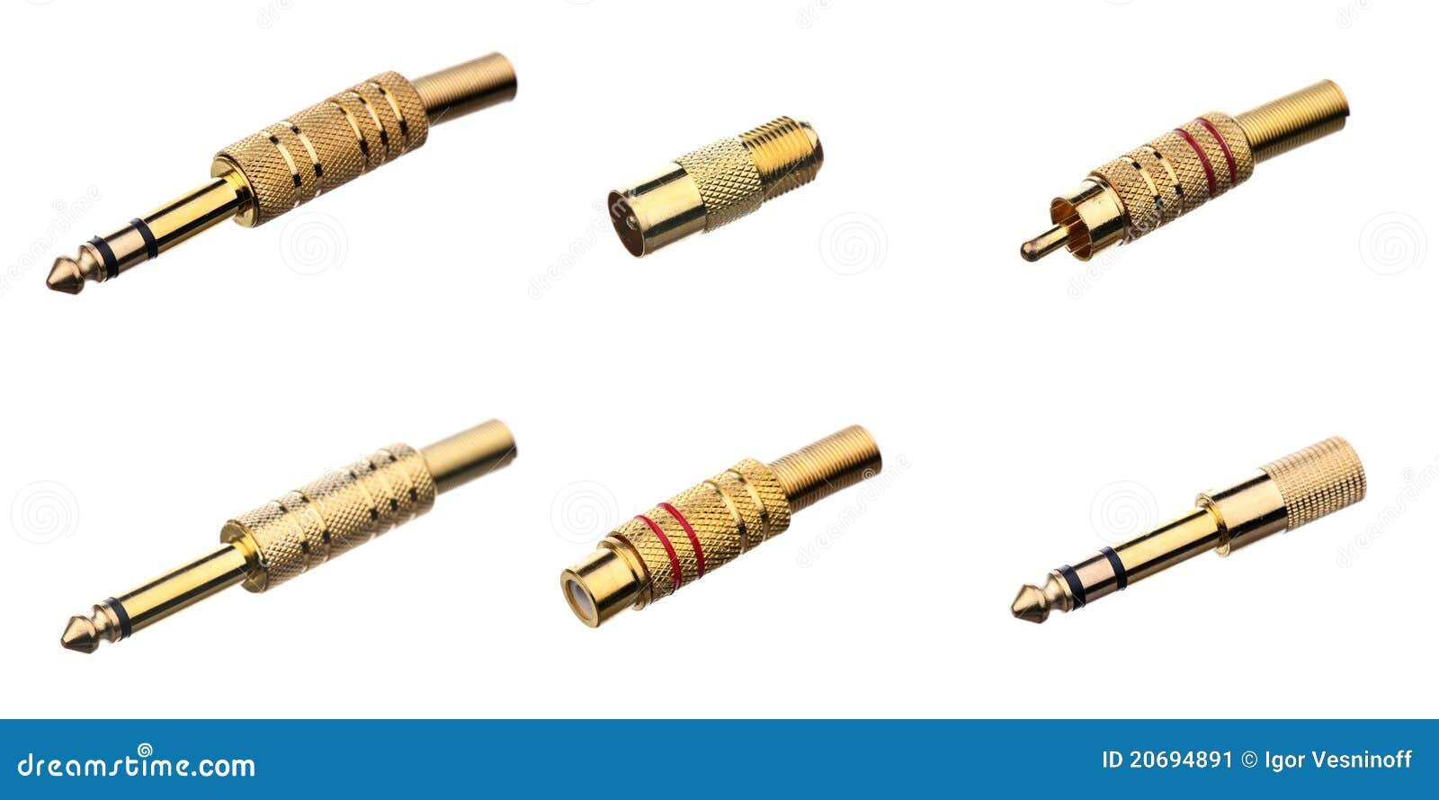 Audio and Video Jacks Gold Plated Stock Image Image of jacks