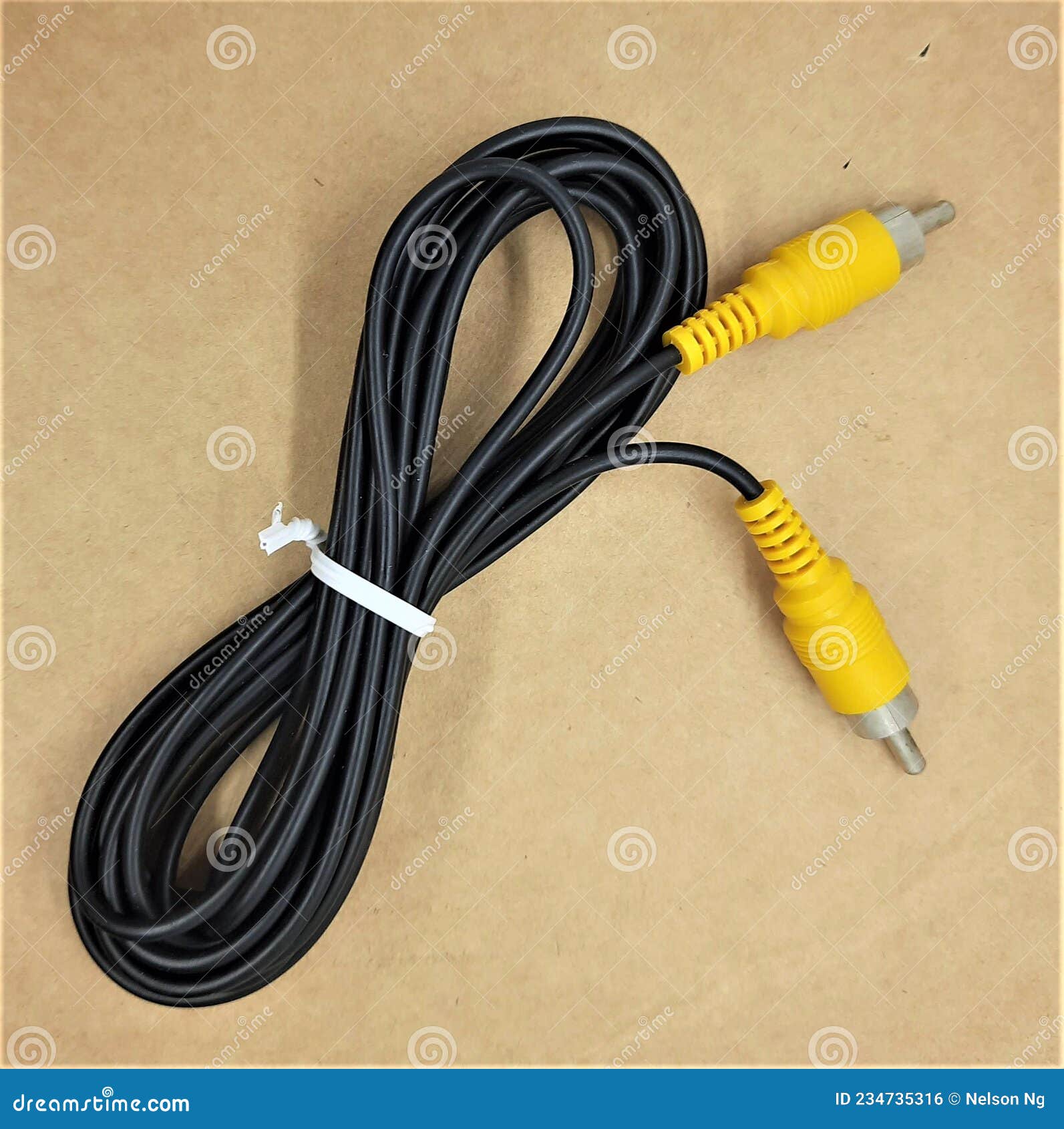Audio Video RCA Cable for Video and Audio Data Transmission Stock Photo
