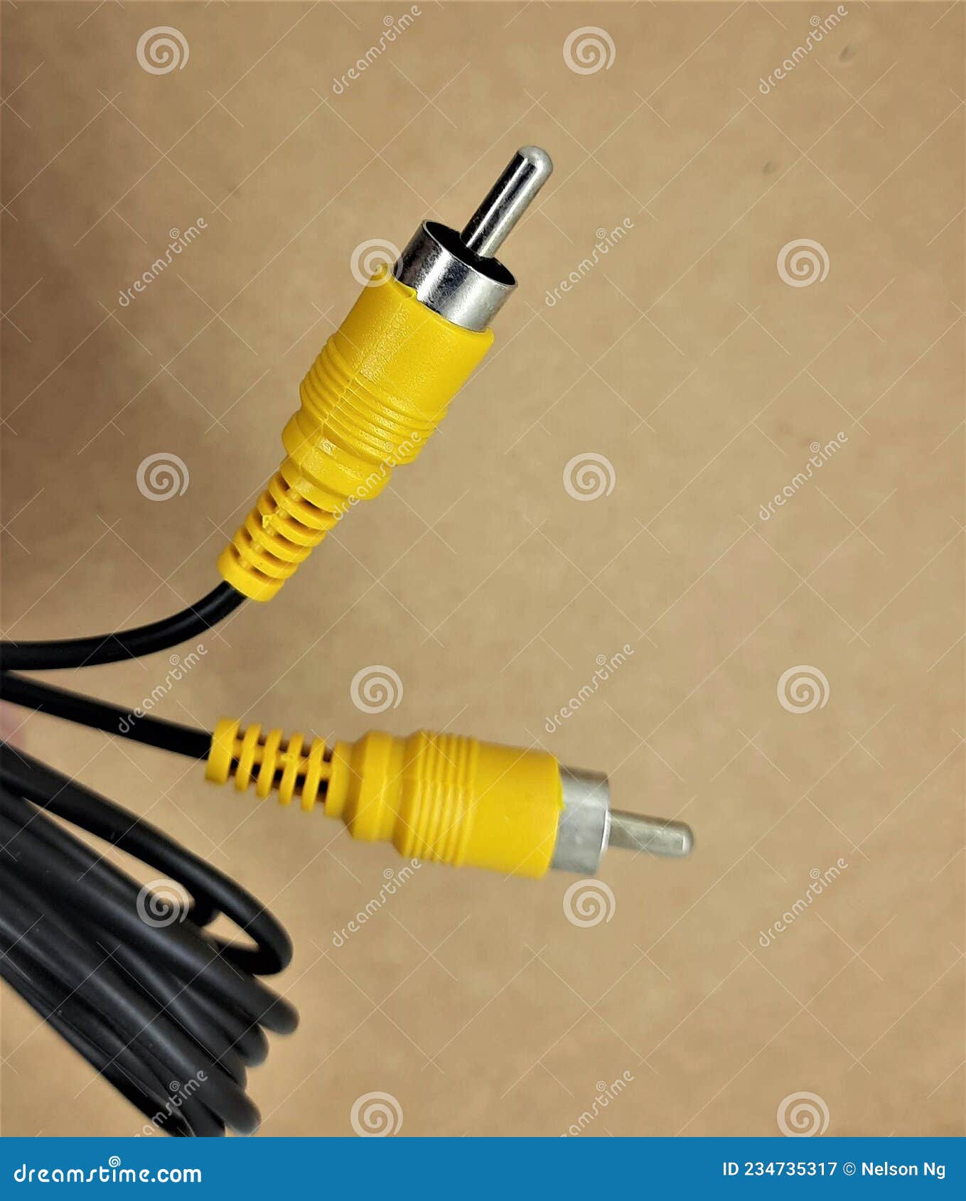 Audio Video RCA Cable for Video and Audio Data Transmission Stock Image