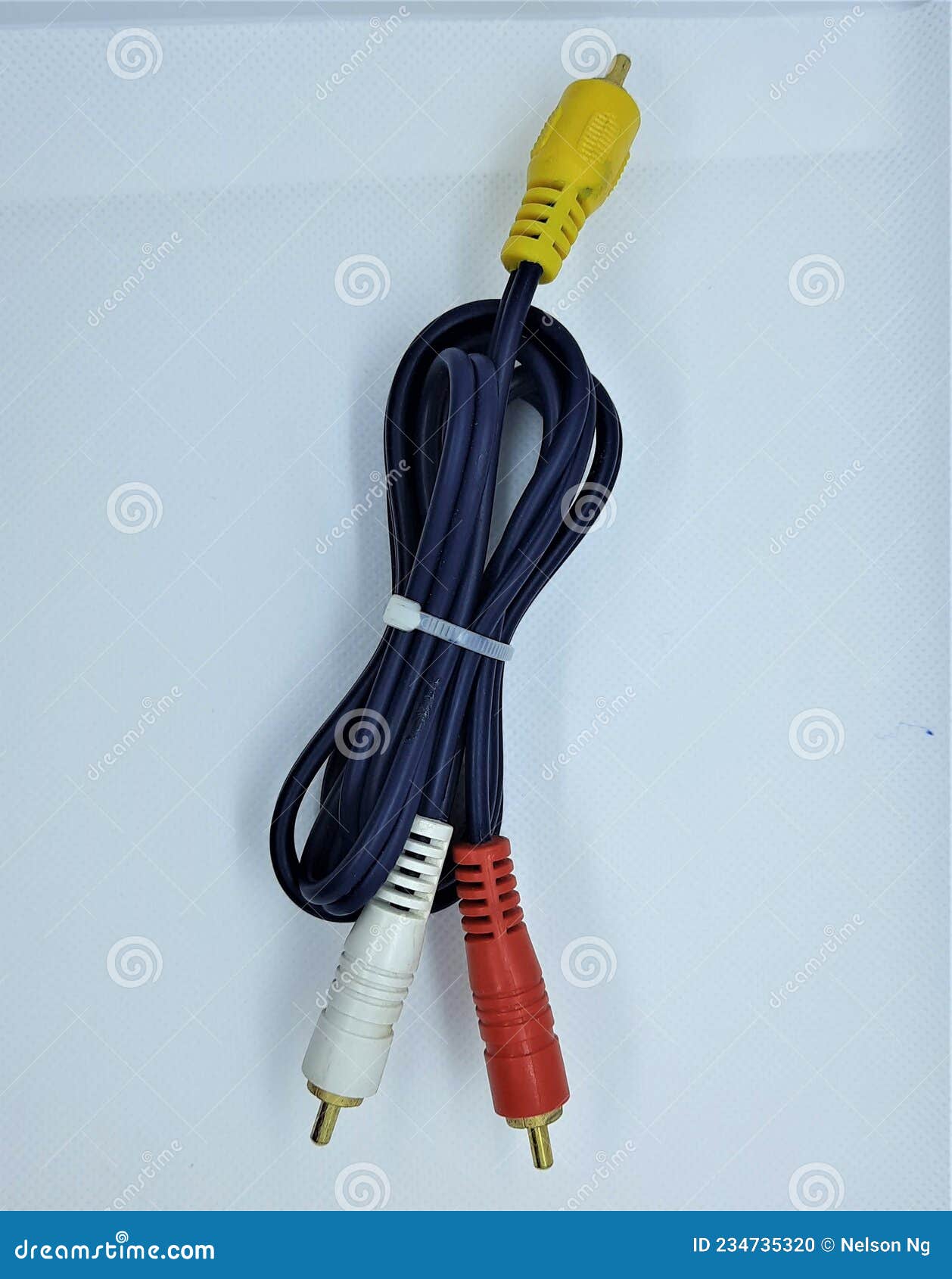 Audio Video RCA Cable for Video and Audio Data Transmission Stock Photo