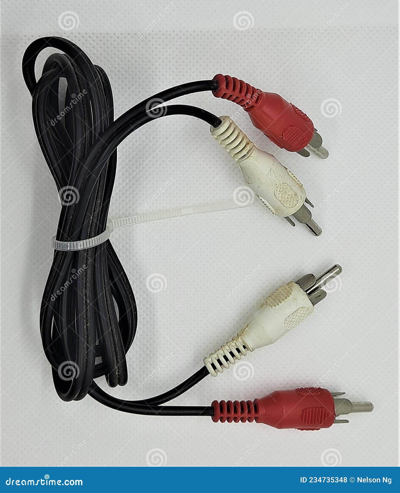 Audio Video RCA Cable for Video and Audio Data Transmission Stock Photo