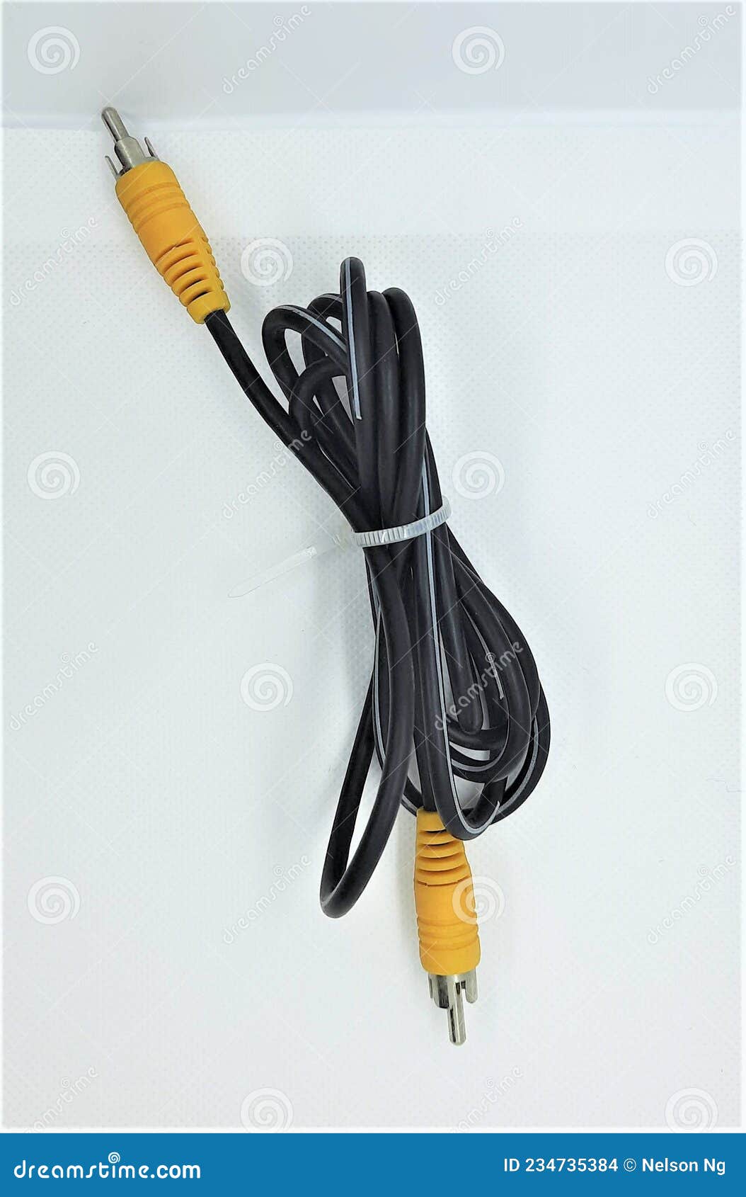Audio Video RCA Cable for Video and Audio Data Transmission Stock Photo