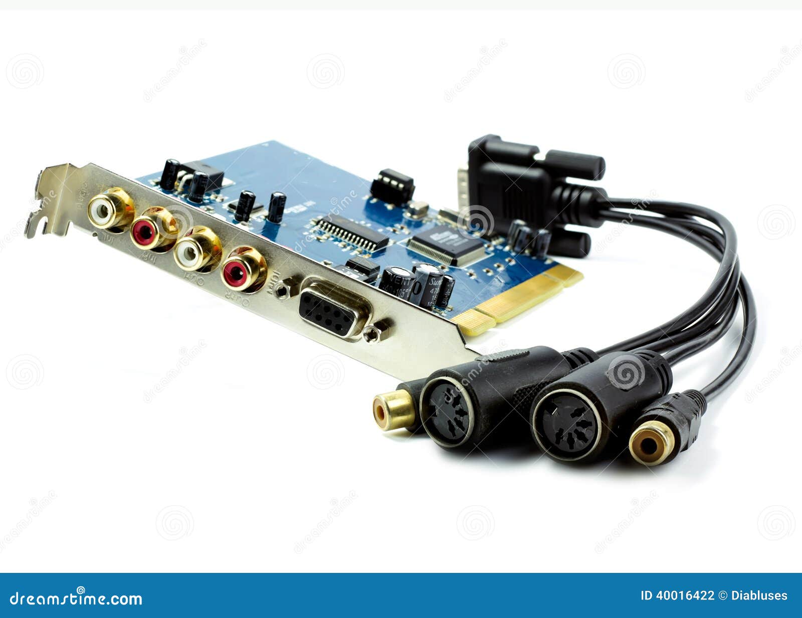 Audiocard for Computer and Midi Cable Stock Photo Image of midi