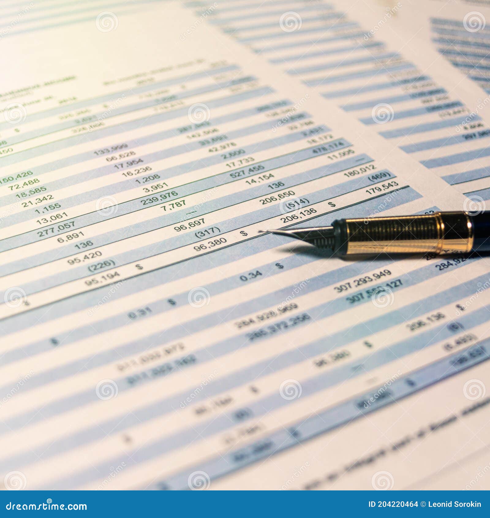 Audit the Company Balance Sheet and Financial Statement Stock Photo