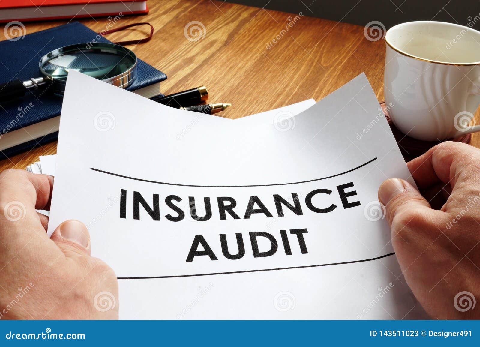 Auditor Holding Insurance Audit Report Stock Image Image