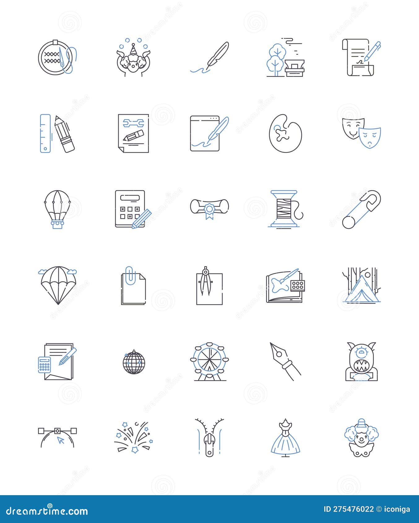auditory arts line icons collection. soundscapes, music, sonic, aural, audiovisual, noise, sensory  and linear