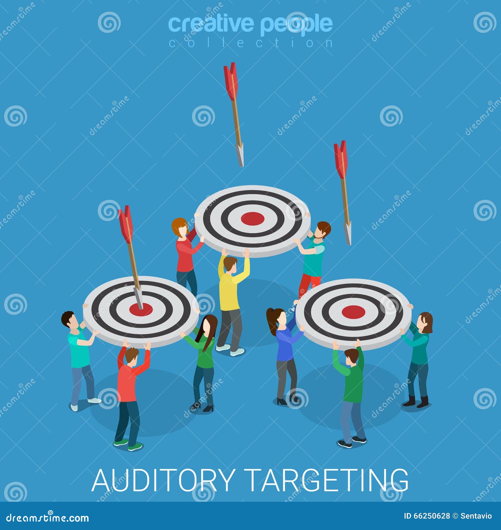 auditory targeting marketing business flat isometric  3d
