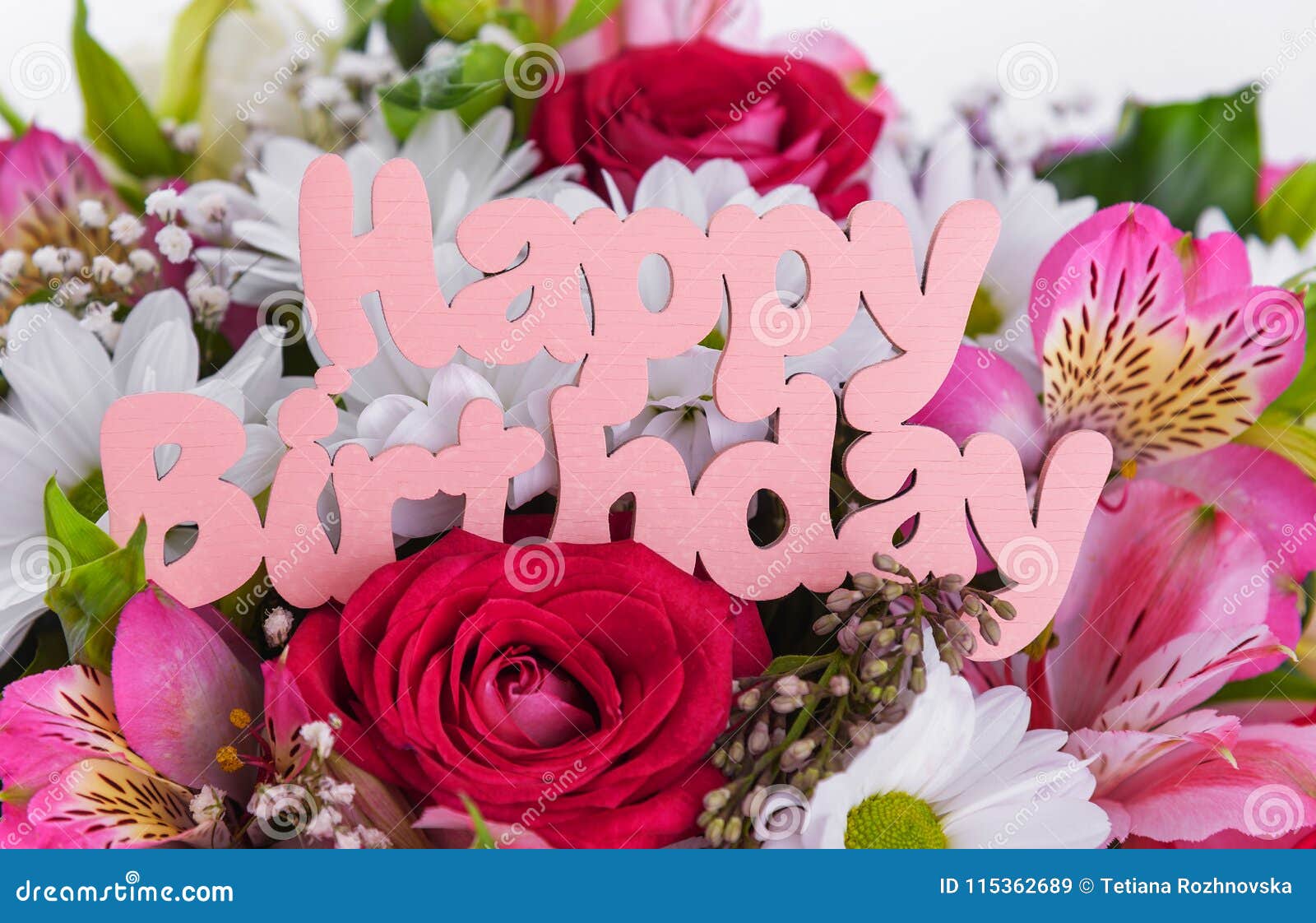 Aufschrift Ist Alles Gute Zum Geburtstag Auf Den Blumen Stockbild Bild Von Gute Geburtstag