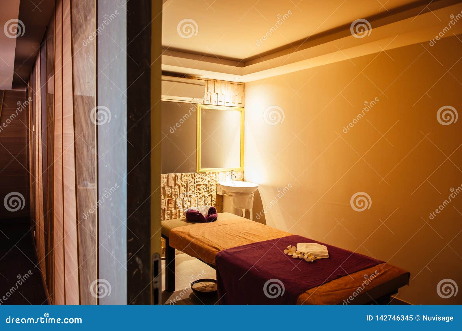 Wellness And Spa Concept Warm Atmosphere Spa Room Editorial