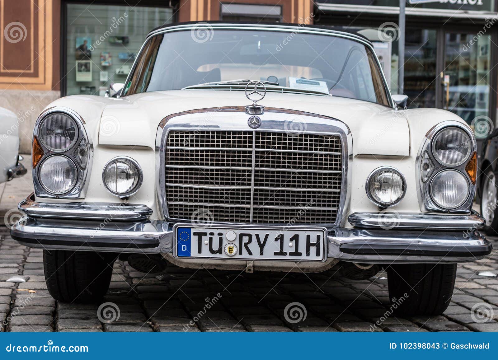 Augsburg, Germany - October 1, 2017: 1970 Mercedes-Benz 280 SE oldtimer car at the Fuggerstadt Classic 2017 Oldtimer Rallye on October 1, 2017 in Augsburg, Germany.