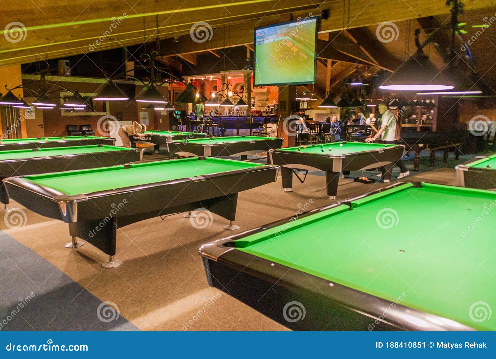 AUGSBURG, GERMANY SEPTEMBER 16, 2016 Interior of a Billiard Center