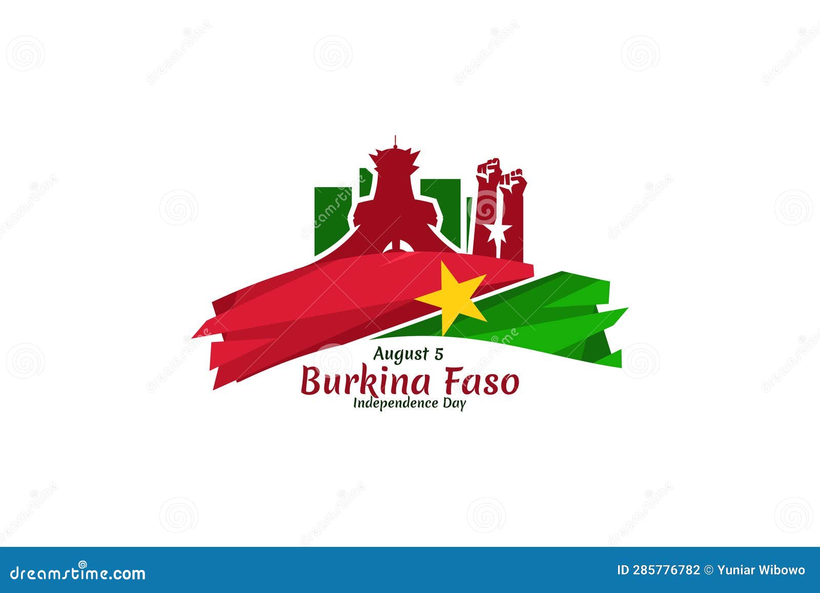 August 5, Burkina Faso Independence Day Vector Illustration. Stock