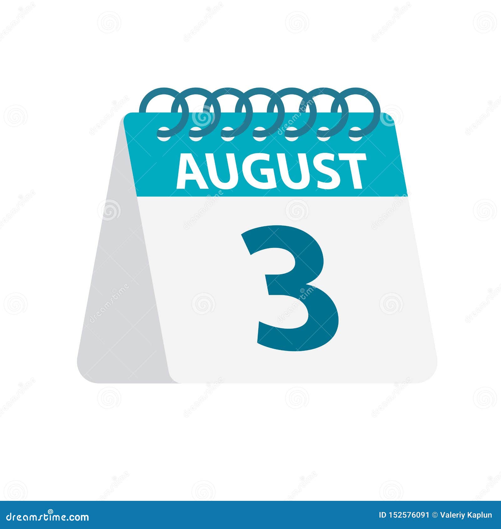 August 3 Calendar Icon. Vector Illustration of One Day of Month