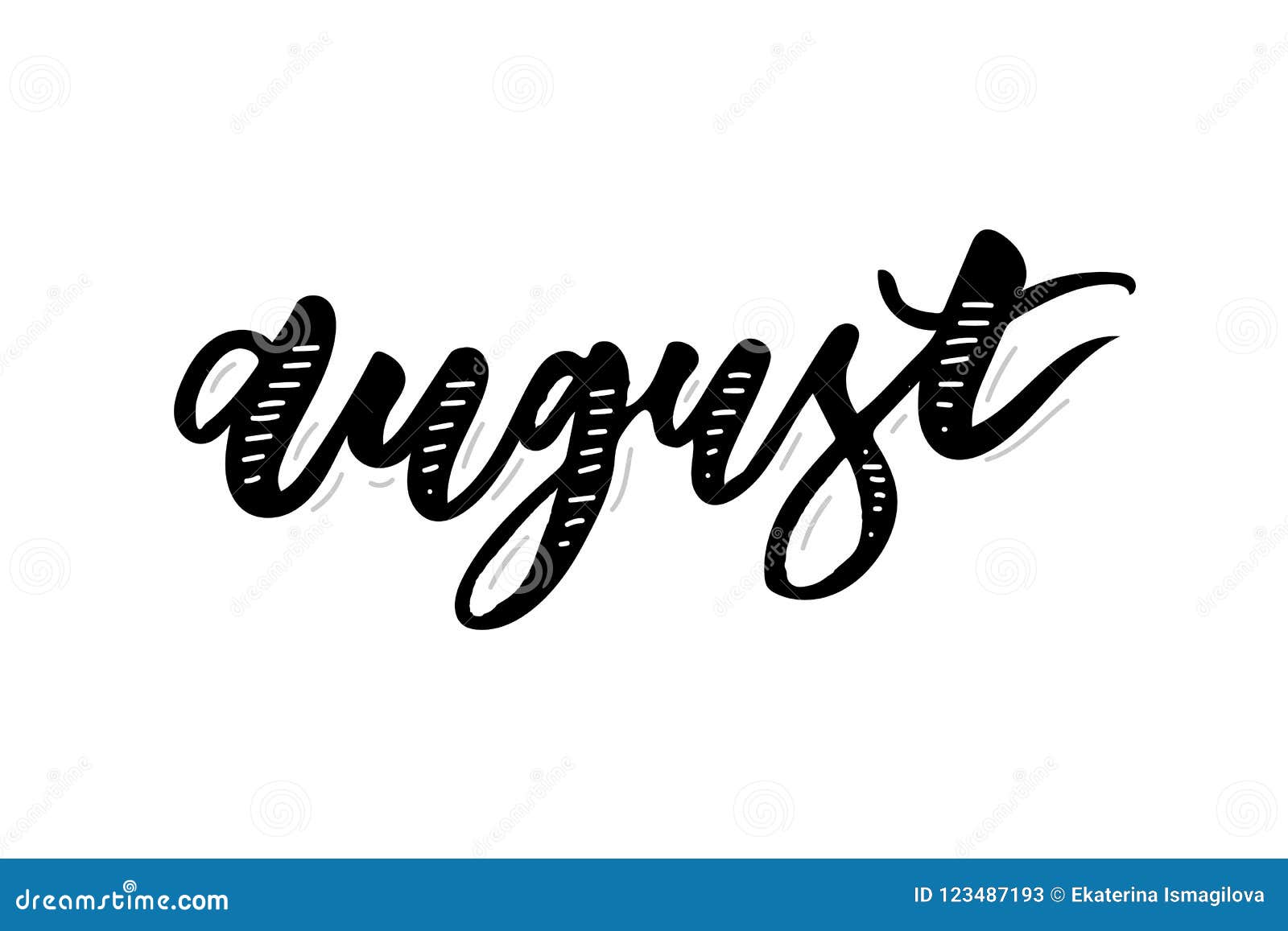 August Calligraphy Lettering Day Month Vector Brush Stock Illustration ...