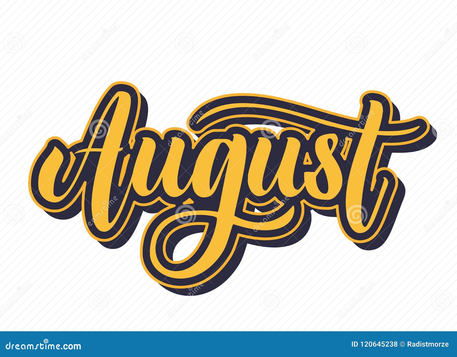 August Hand Drawn Lettering. Stock Illustration - Illustration of card ...