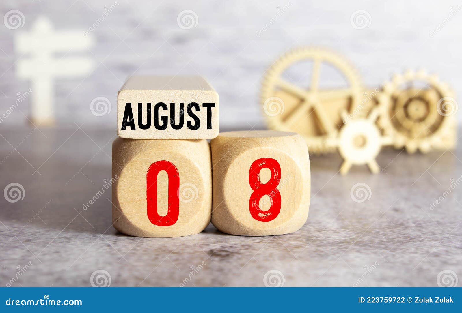 August Month, Appointment Date with Number Cube Design for Background