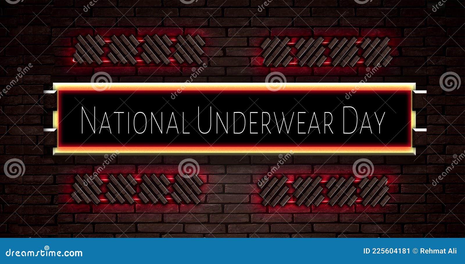 August Month Special Day. National Underwear Day, Neon Text Effect