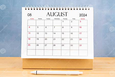 August 2025, Monthly Desk Calendar for 2025 Year Stock Image Image of