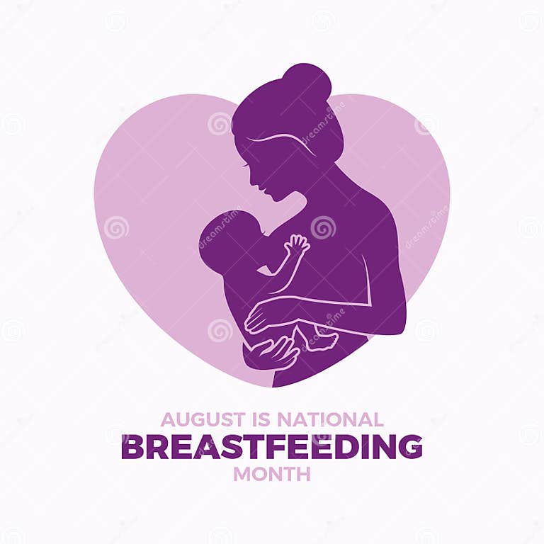 August is national breastfeeding month vector illustration stock vector