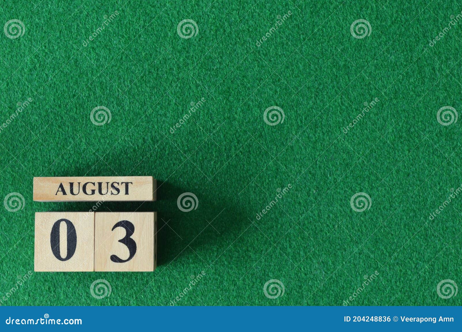 august 03, number cube on snooker table, sport background.