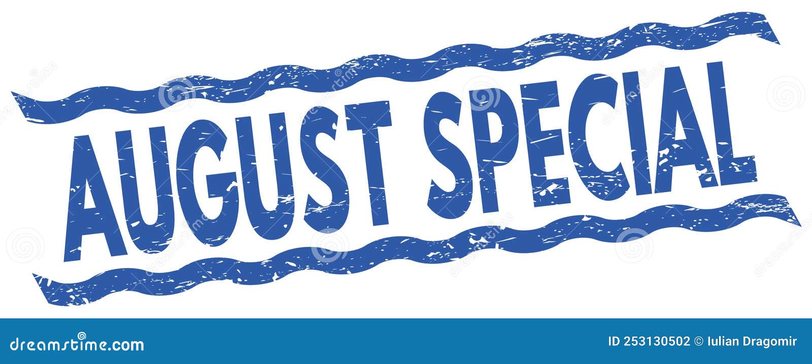 AUGUST SPECIAL Text on Blue Lines Stamp Sign Stock Illustration Illustration of icon, august