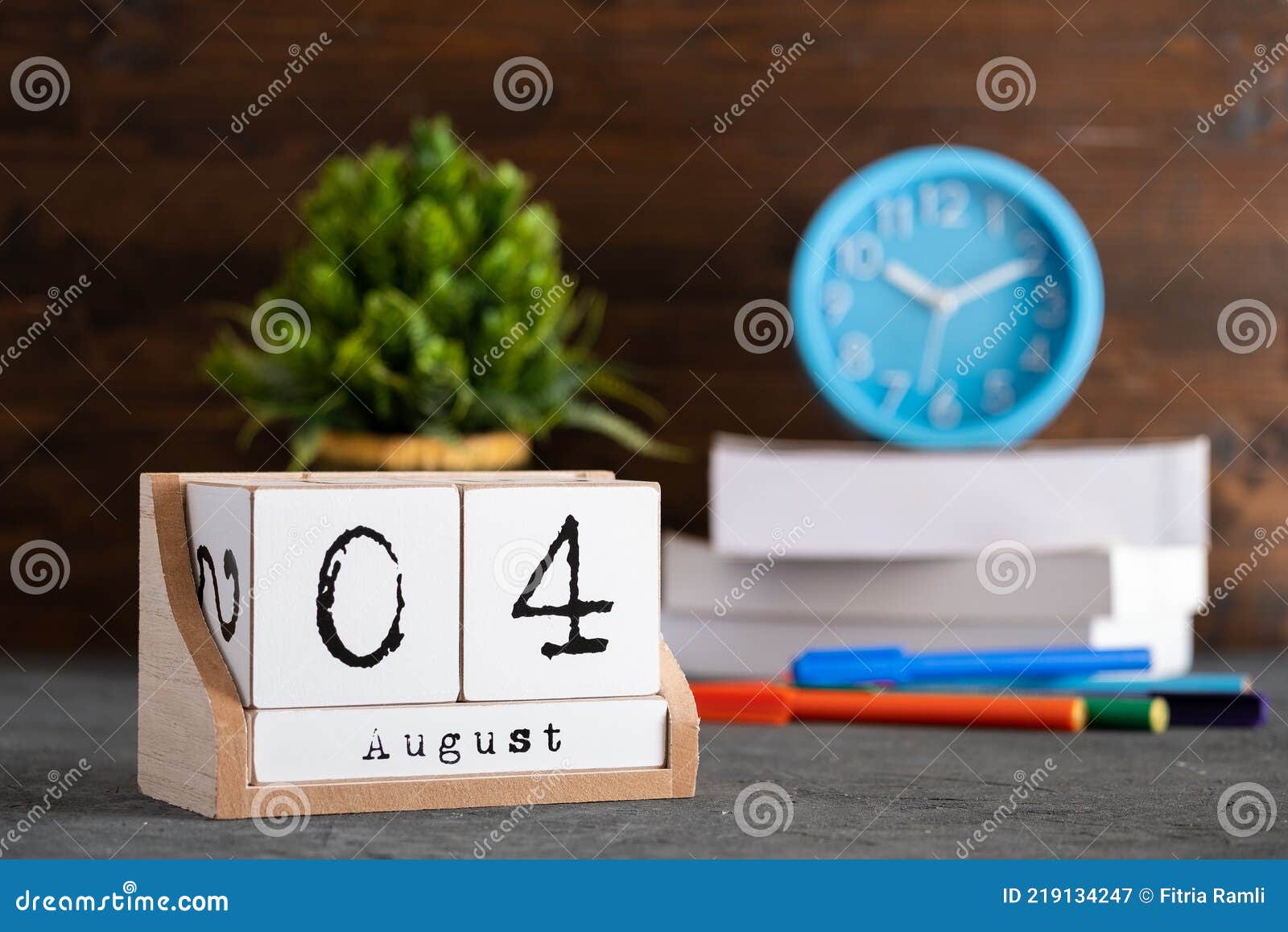 august 04th. august 04 wooden cube calendar