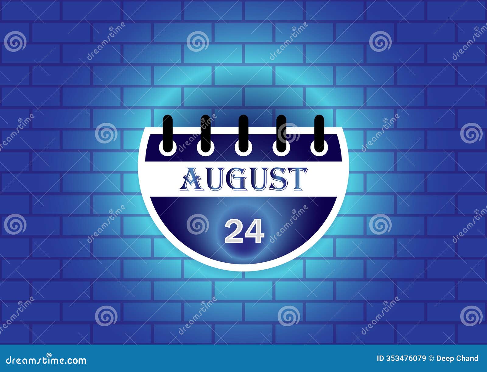 august 24th calendar page on a blue brick wall. perfect for event reminders, scheduling, or date-related s