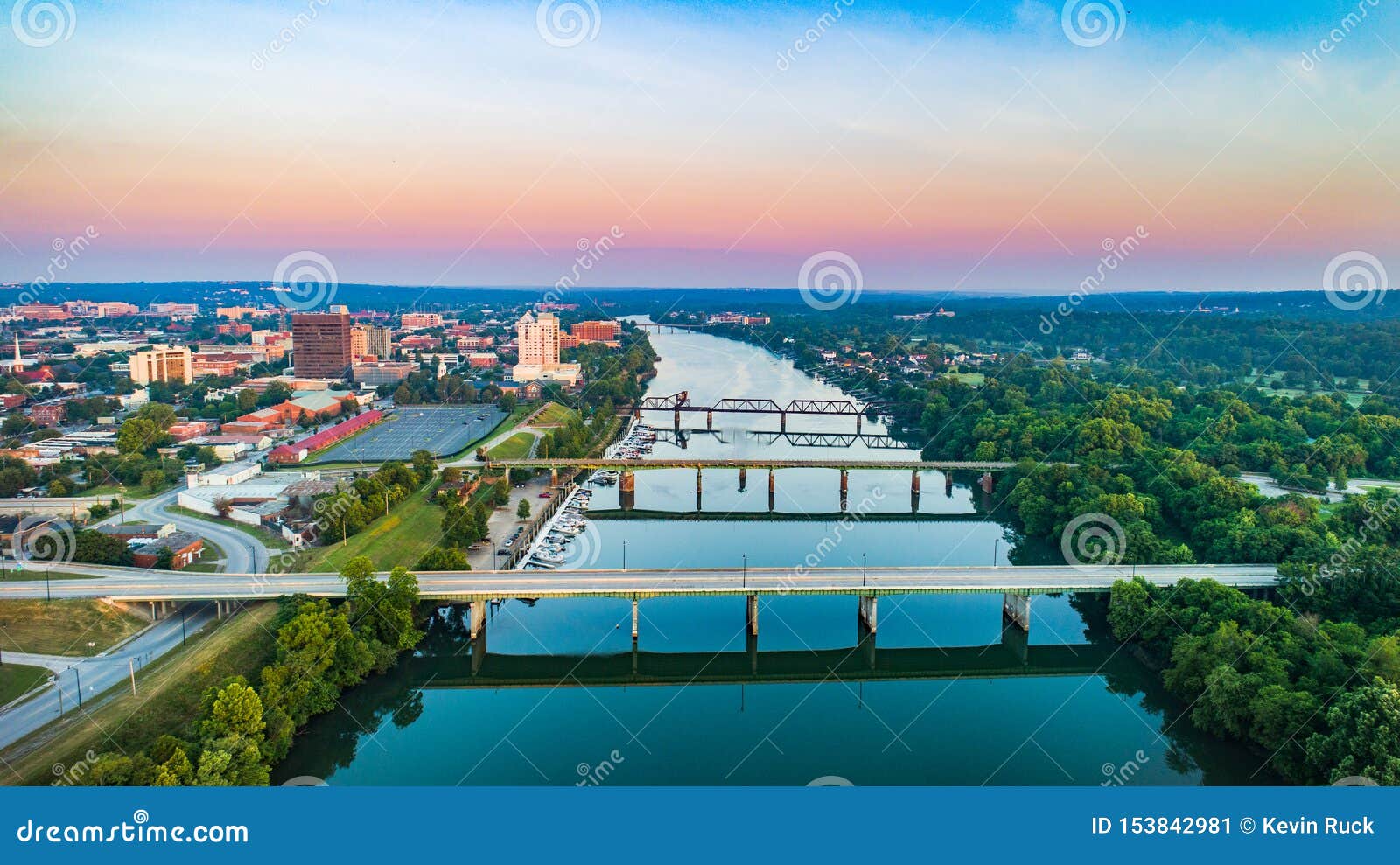 augusta, georgia, usa and savannah river