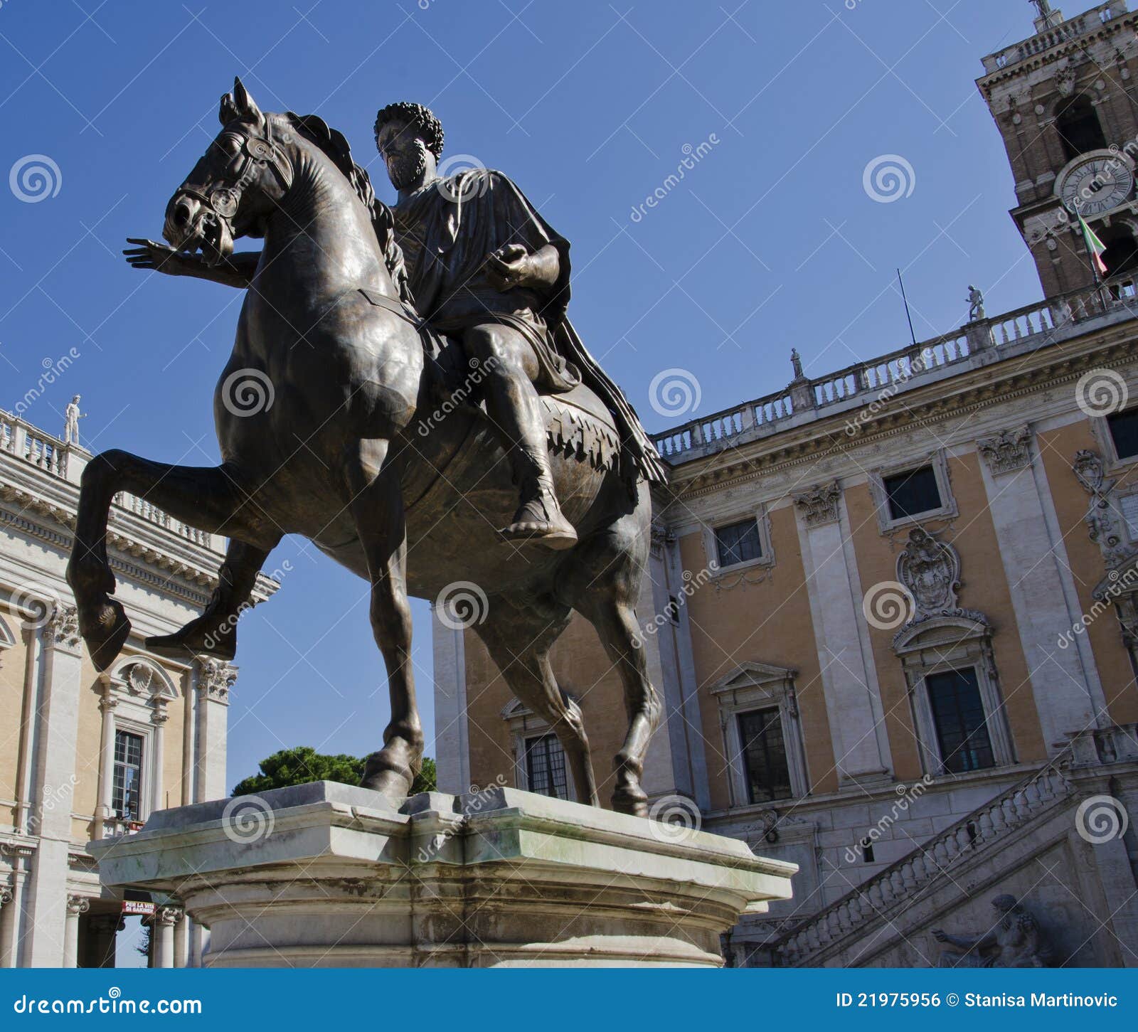 Aurelius Campidoglio Del Marcus Piazza Rome Arkivfoto - Bild av ...