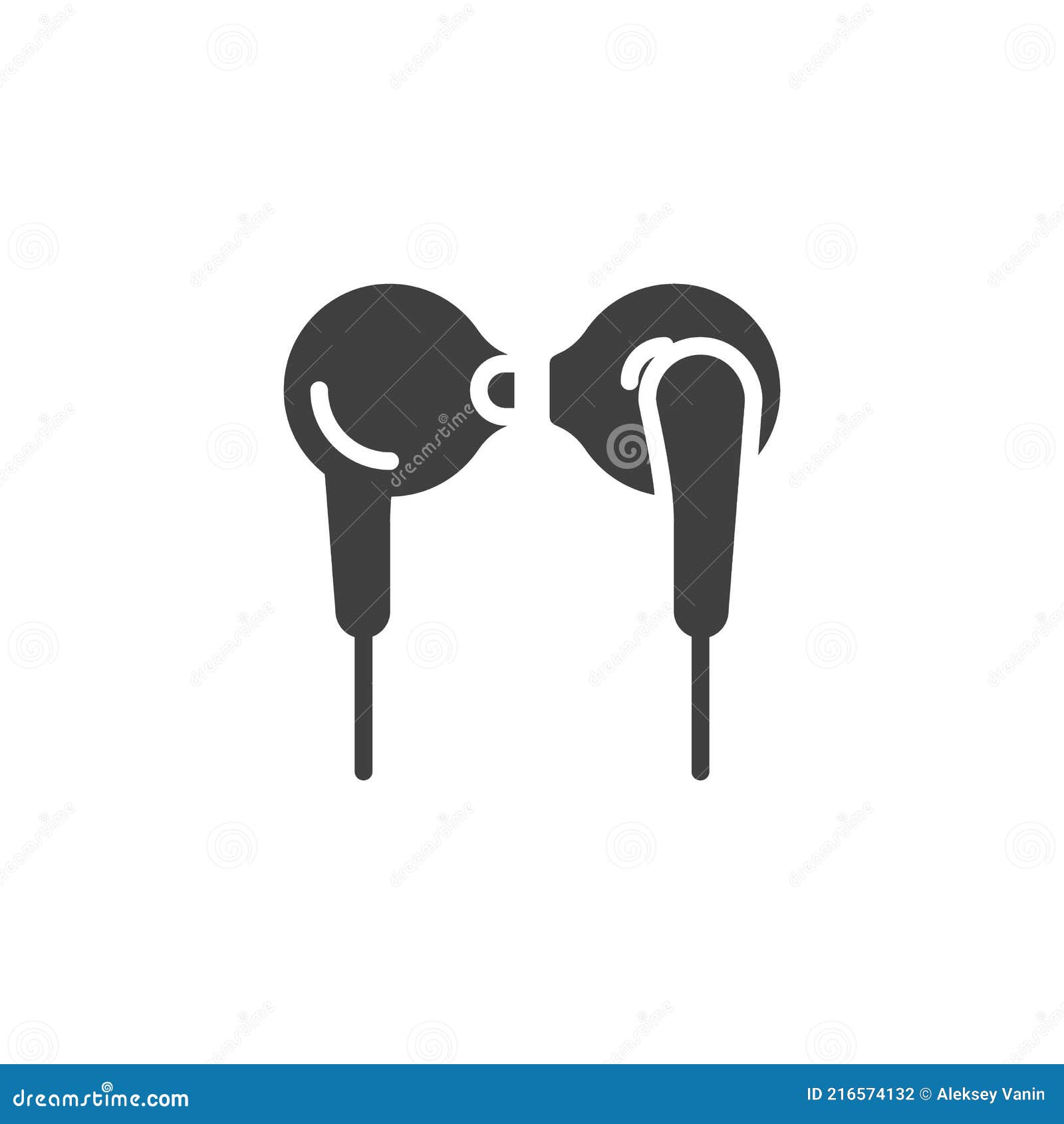 Icono De Vector De Auriculares Con Cable. El Icono De Los