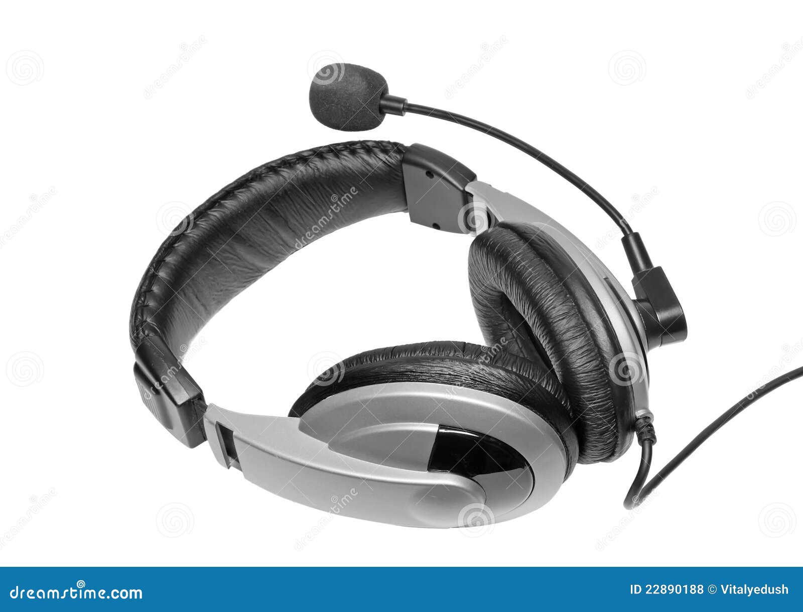 Auriculares Grandes Con Un Micrófono. Aislado Foto de archivo - Imagen de  hable, contacto: 22890188