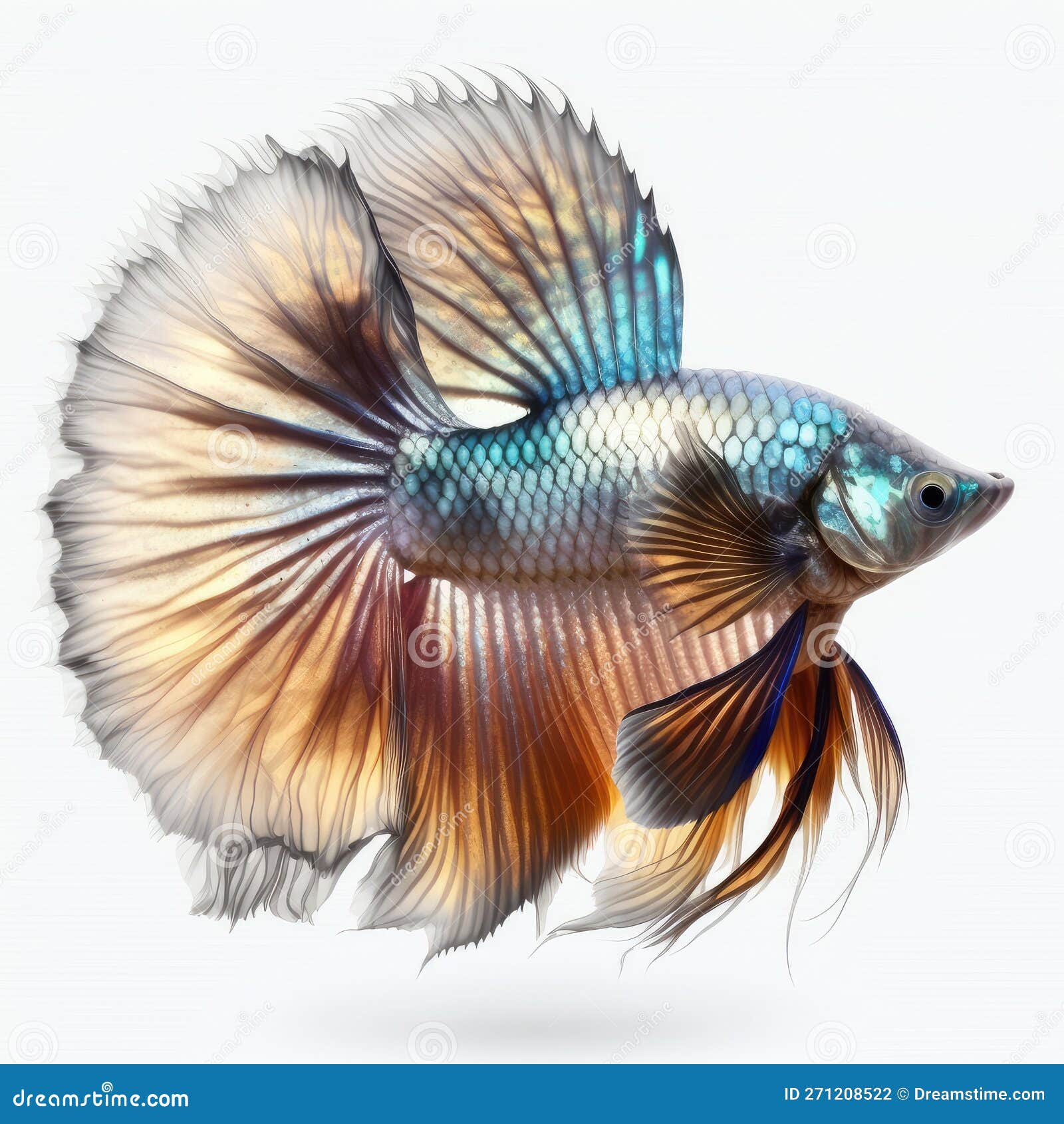 Aurora Betta Fish. Popular Fish. Isolated on White Background. Stock  Illustration - Illustration of invitations, artwork: 271208522