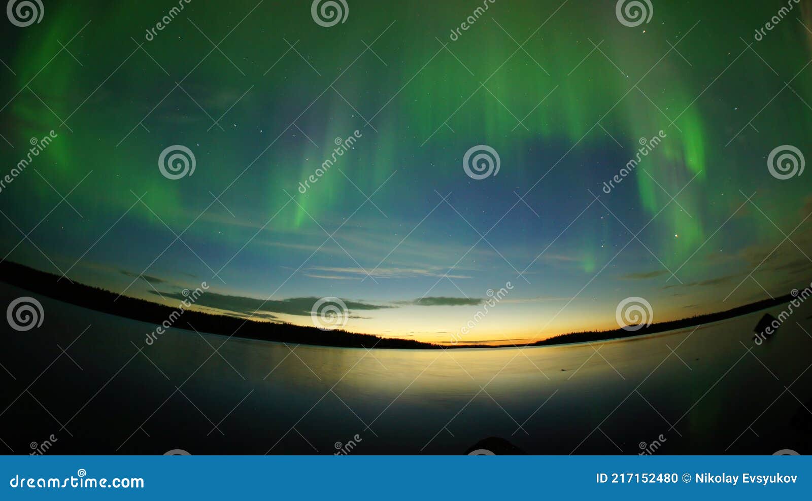 Aurora Borealis. Northern Lights Night Photo Arctic Circle Stock Photo