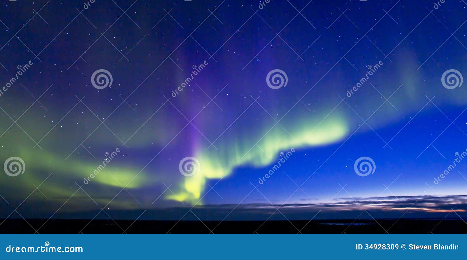aurora borealis with twilight