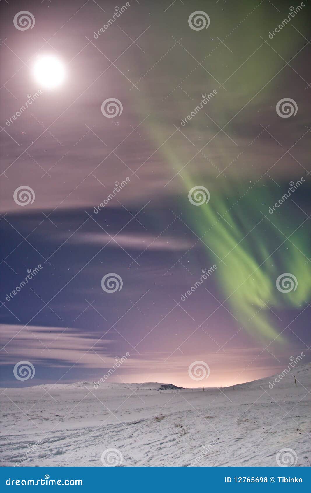 Aurora at the moon stock photo. Image of moon, shape - 12765698