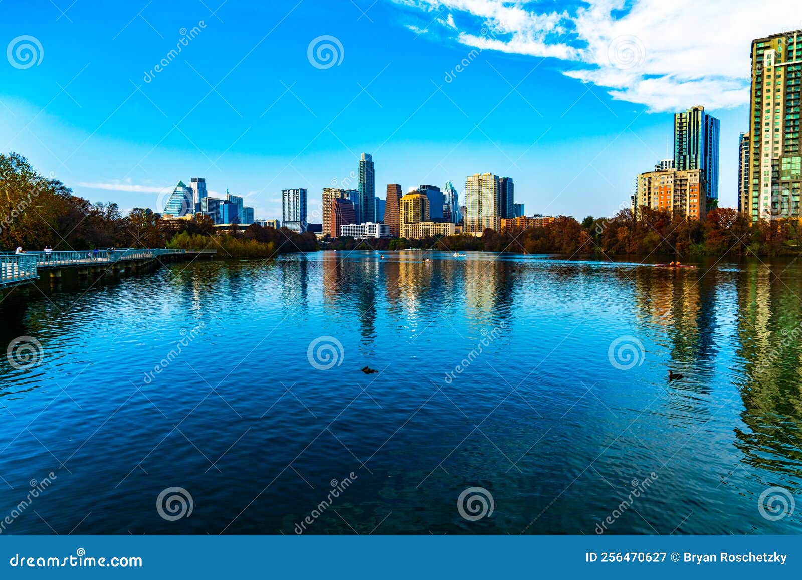 austin texas blue town lake reflections drone view above lady bird lake