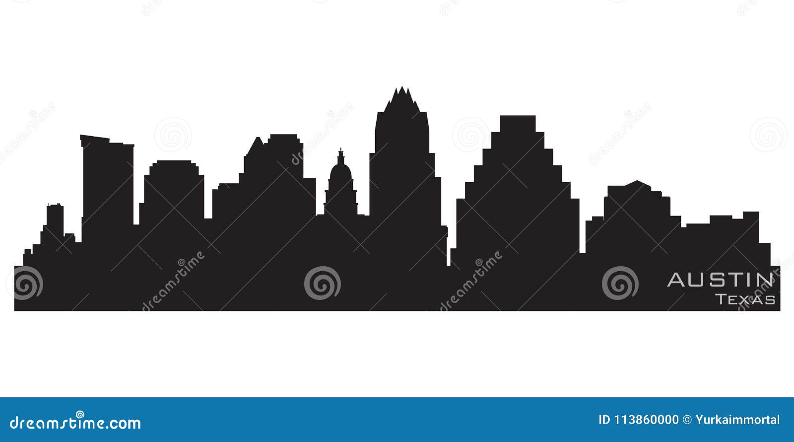 austin texas city skyline. detailed  silhouette