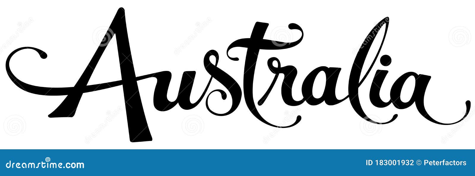 Australia Custom Calligraphy Text Stock Vector Illustration of