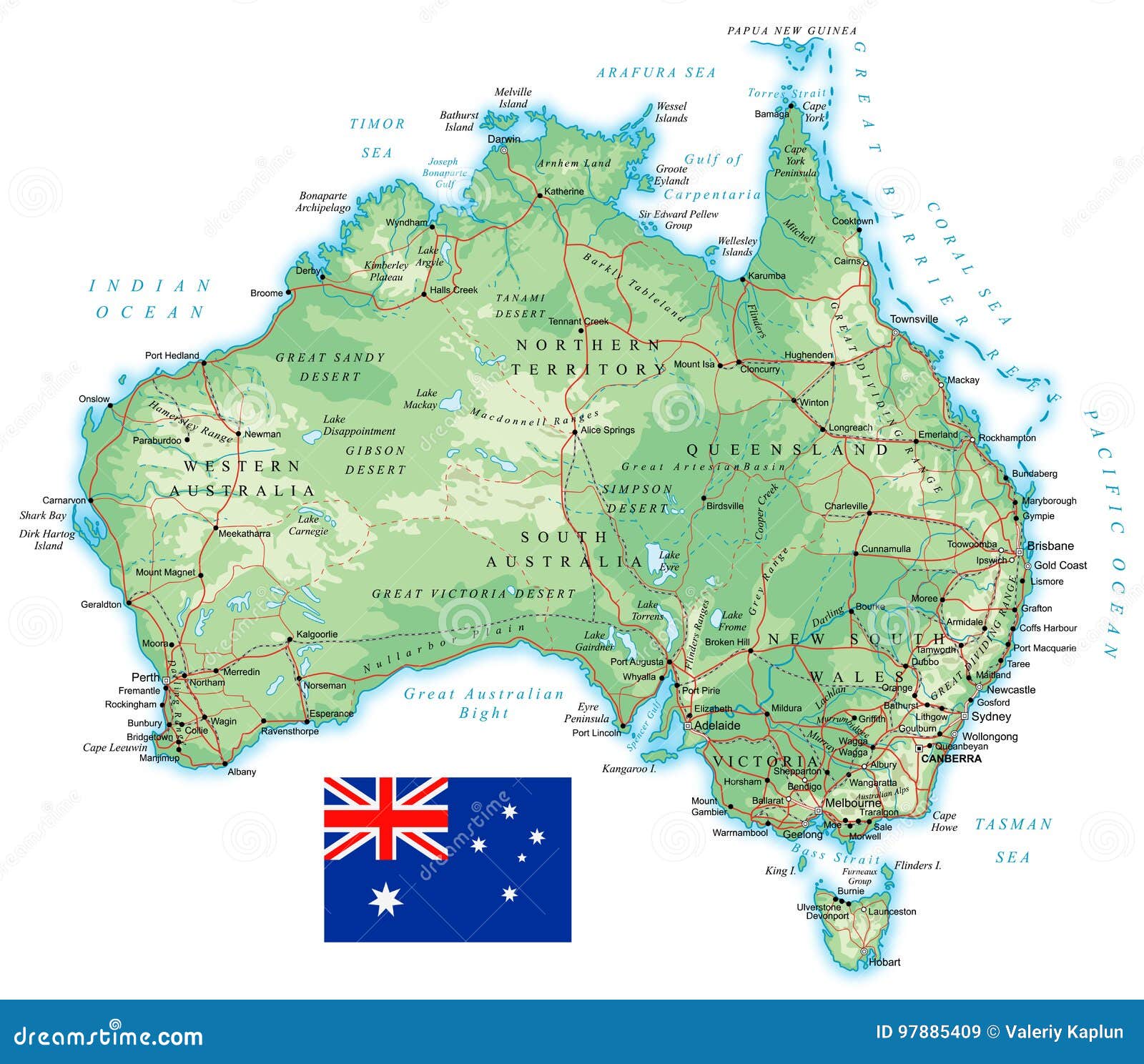 australia - detailed topographic map - 