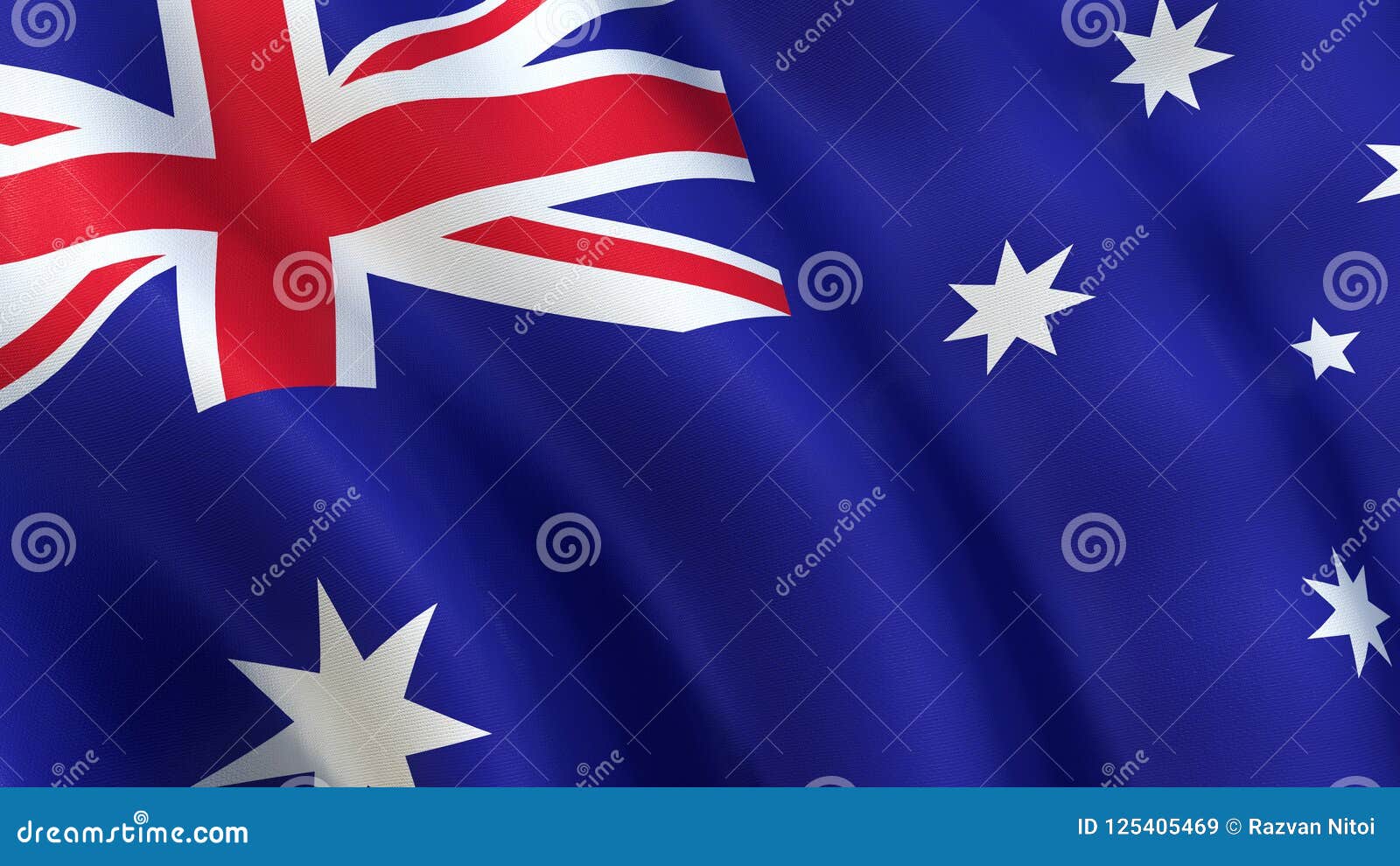 Australia Flag, Waving the Wind Stock Image - Image of famous, history: 125405469