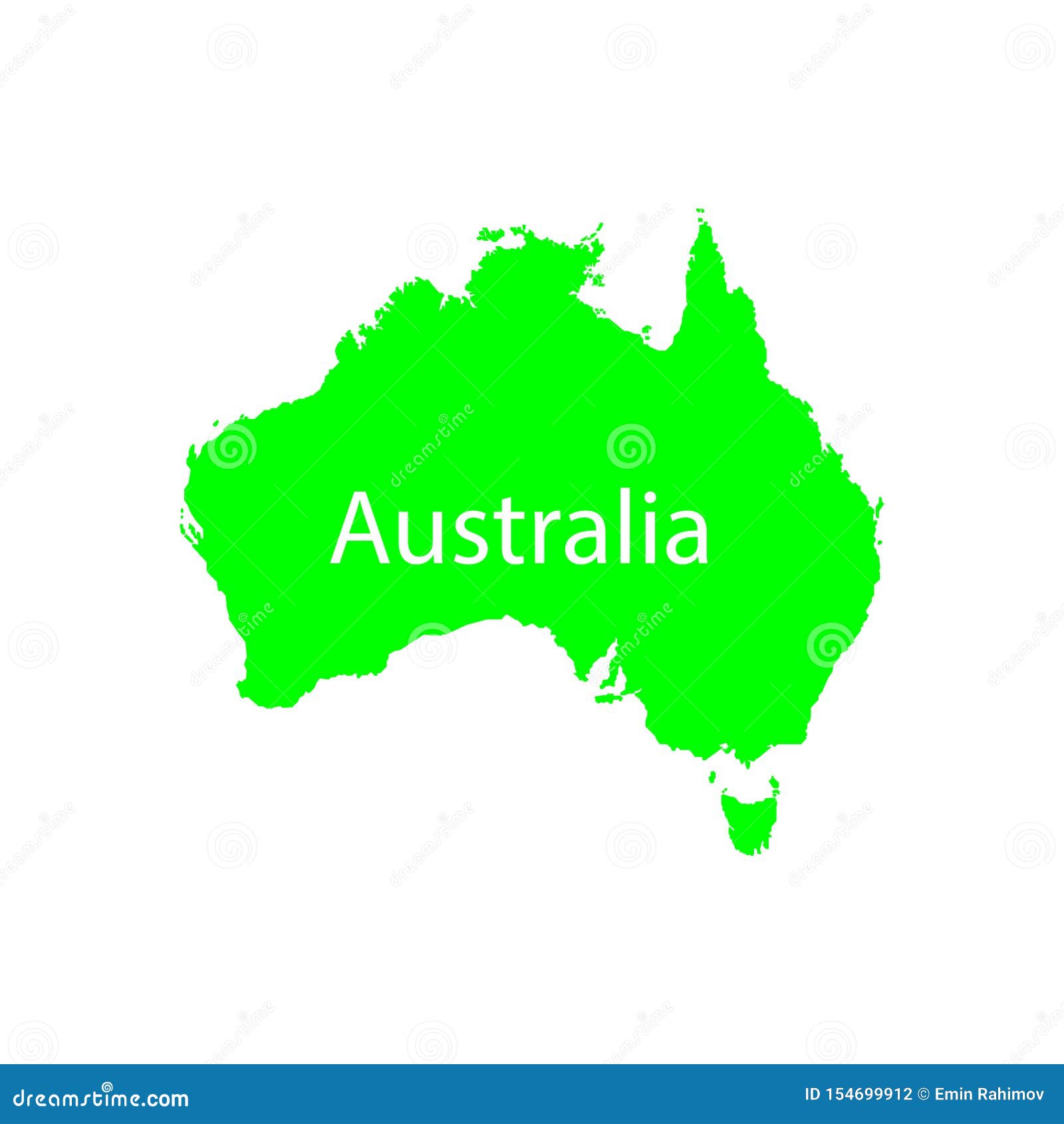 Australia Map Filled with Green Sign Stock Illustration Illustration