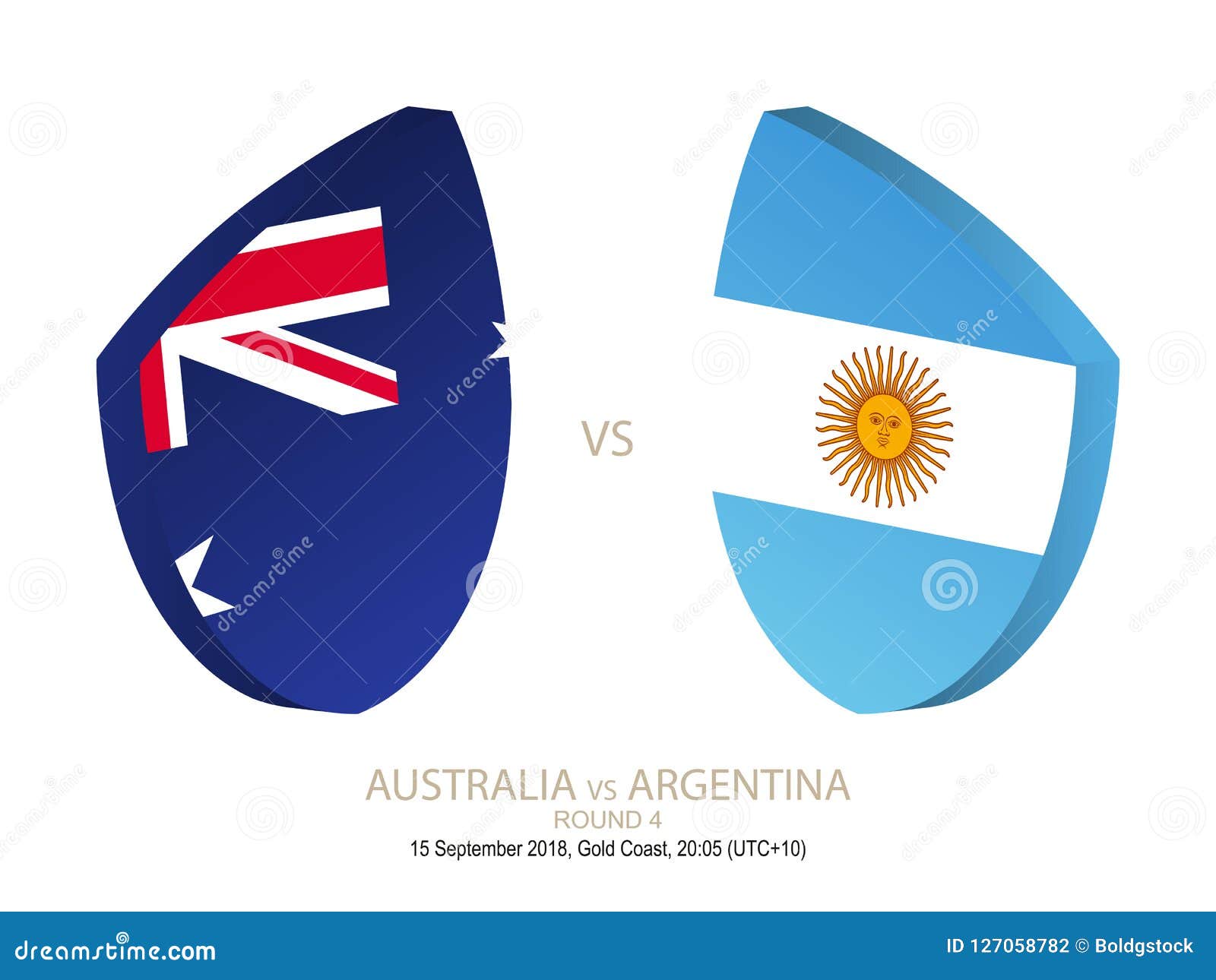 Australia Vs Argentina, 2018 Rugby Championship, Round 4. Stock Vector