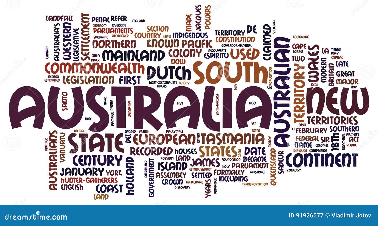Australia words cloud stock illustration. Illustration of bridge 91926577