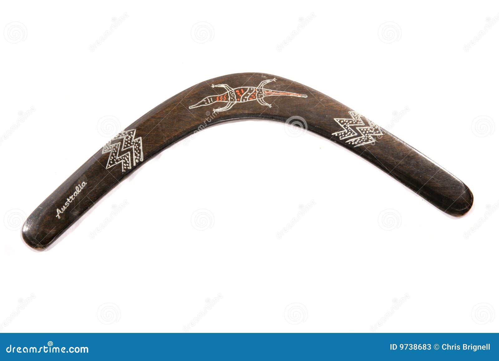 Australian Aboriginal Boomerang Stock Image Image of wooden, space