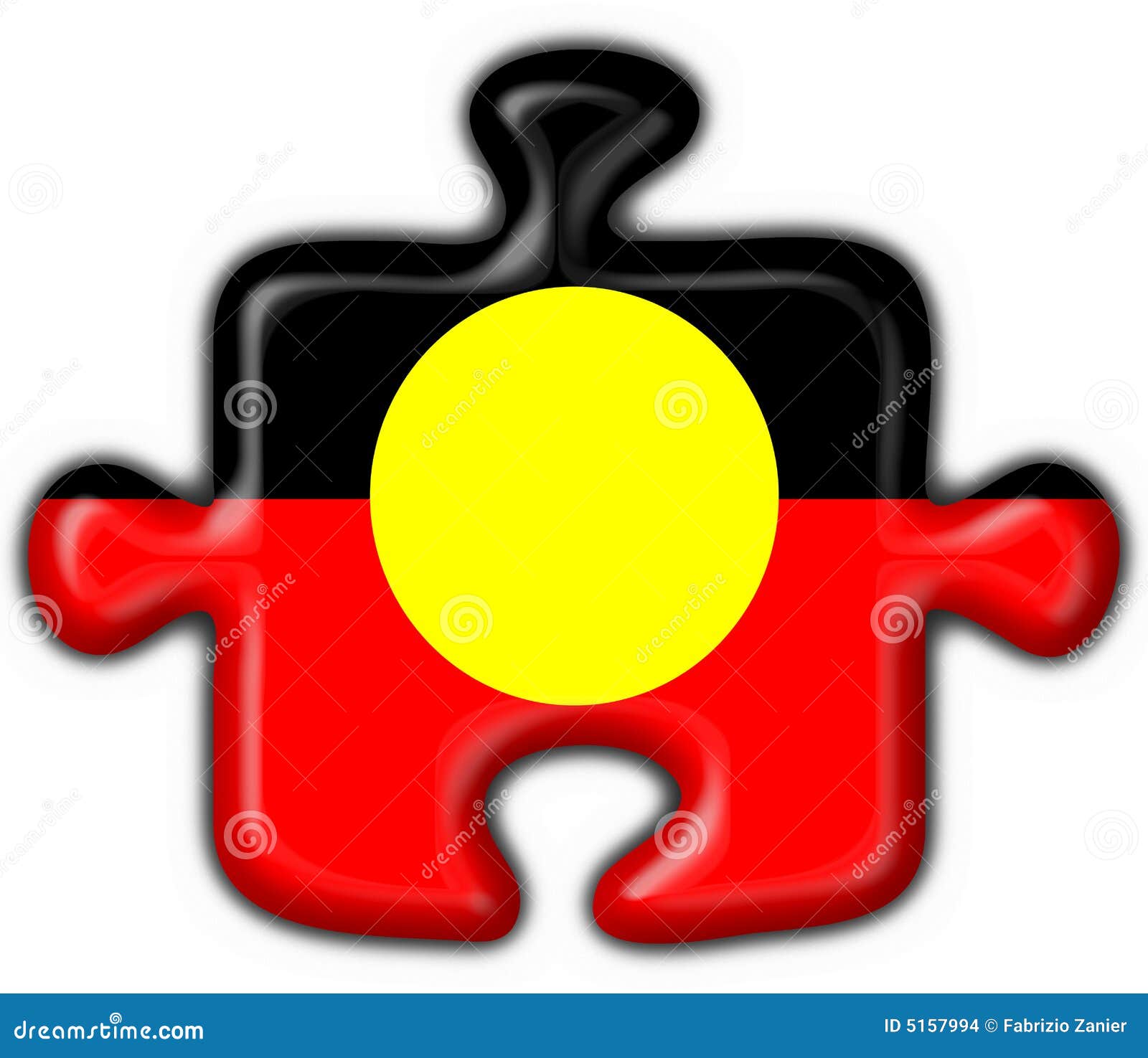 Australian Aboriginal Button Flag Puzzle Shape Stock Illustration