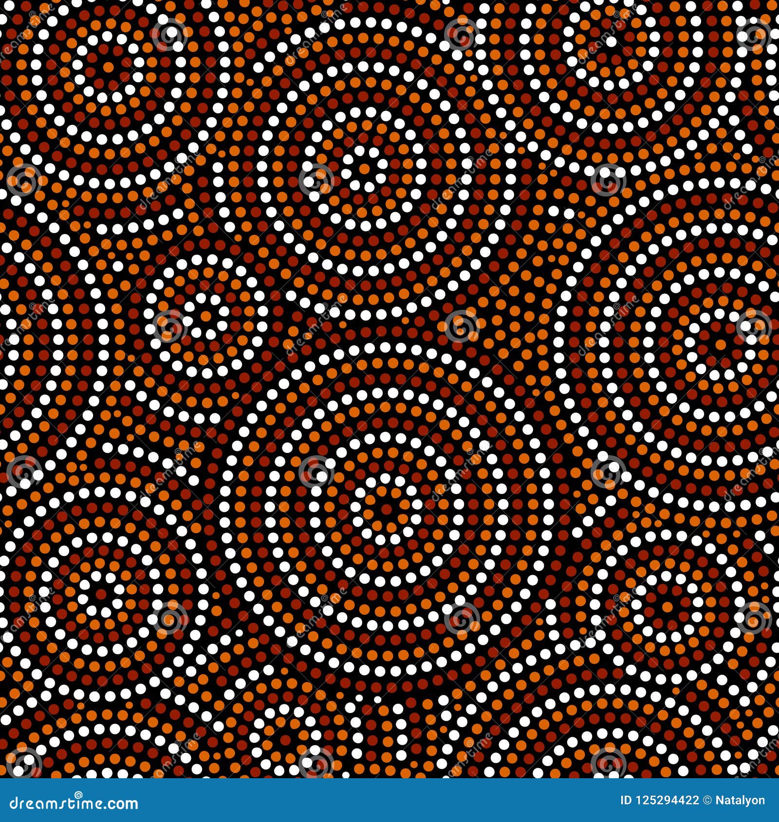 australian aboriginal dot art circles abstract geometric seamless pattern in brown black and white, 
