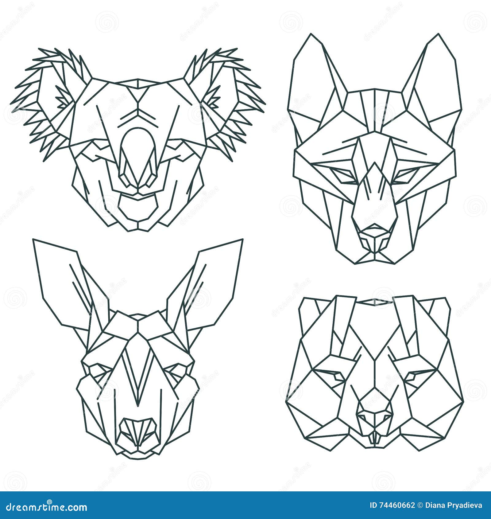 Download Australian Animal Icons, Vector Icon Set Stock Vector - Illustration of background, logo: 74460662