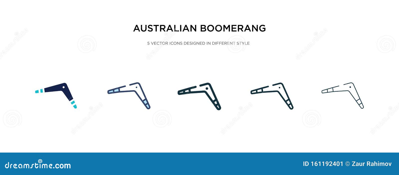 australian boomerang icon in different style  . two colored and black australian boomerang  icons ed