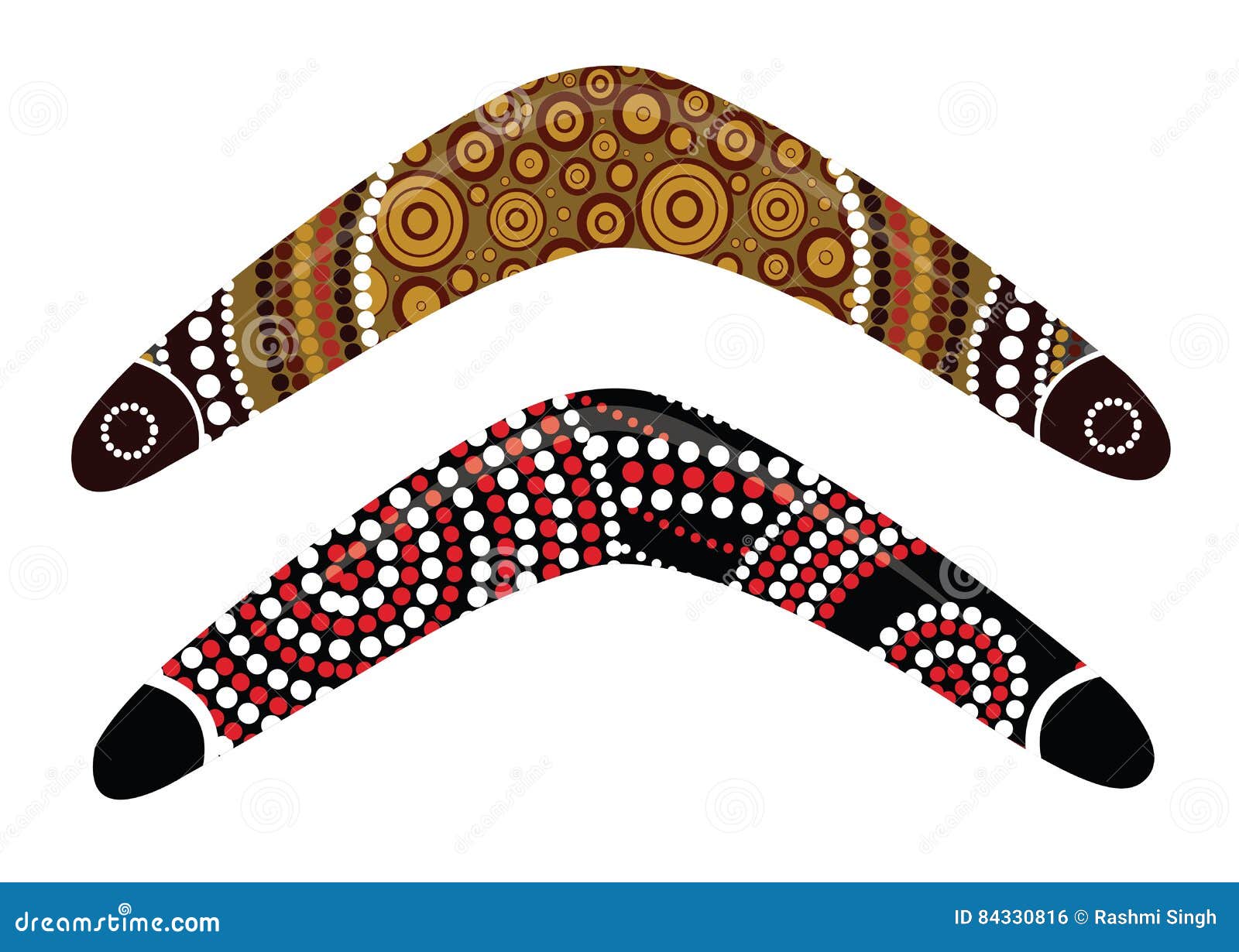 Australian Boomerang Vector. Stock Vector Illustration of hunt, piece