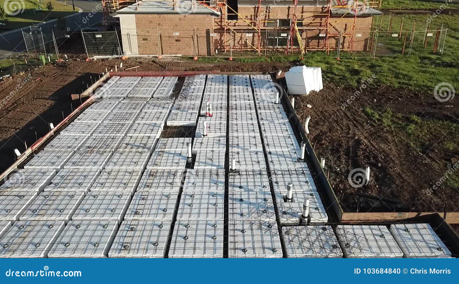 Steel Concrete Slab Preparation Australian Construction Site Stock